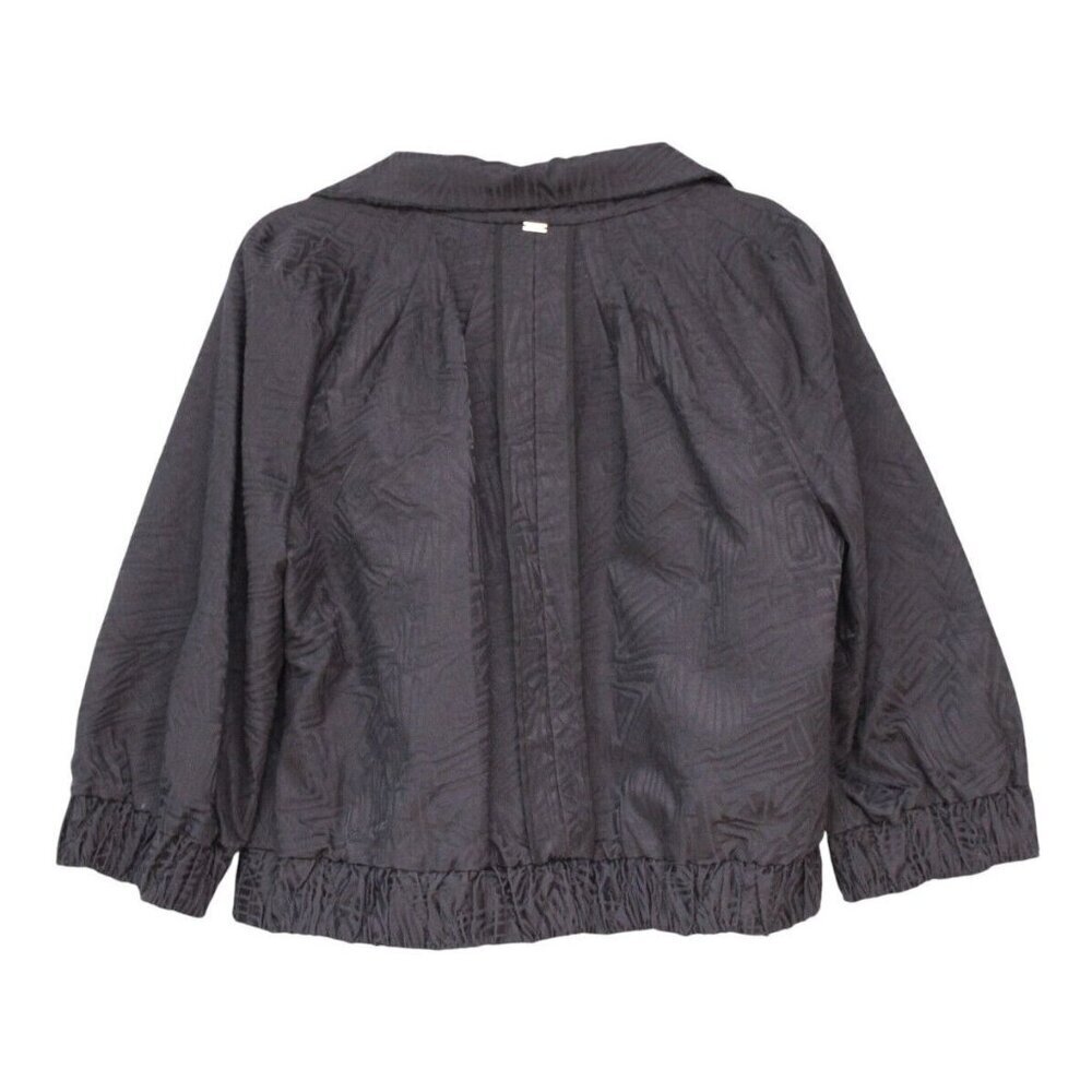 St. John Jacket Size Medium Textured Puff Sleeve Black Career Business Luxury - Picture 9 of 14